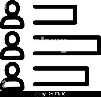 Indikatoren des Symbols "Mitarbeiterleistung". Isolierte Darstellung des Kontursymbols Stock Vektor