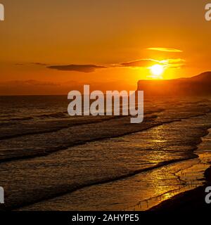 Jagd Cliff, saltburn bei Sonnenaufgang Stockfoto