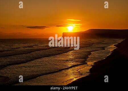 Jagd Cliff, saltburn bei Sonnenaufgang Stockfoto
