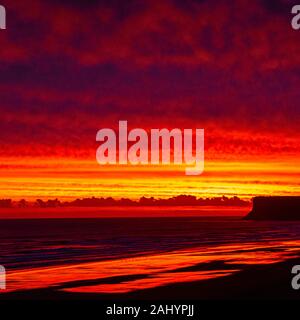 Jagd Cliff, saltburn bei Sonnenaufgang Stockfoto
