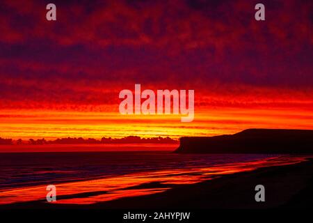 Jagd Cliff, saltburn bei Sonnenaufgang Stockfoto