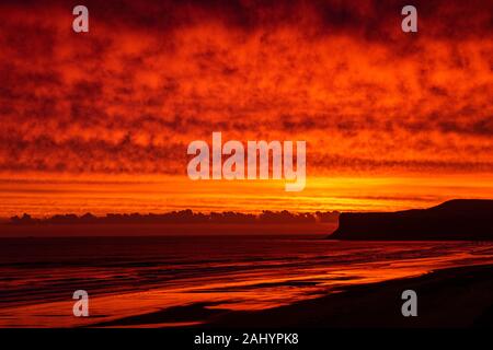 Jagd Cliff, saltburn bei Sonnenaufgang Stockfoto