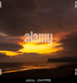 Jagd Cliff, saltburn bei Sonnenaufgang Stockfoto