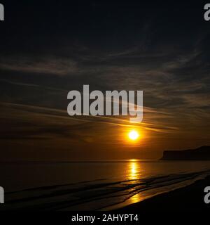 Jagd Cliff, saltburn bei Sonnenaufgang Stockfoto