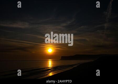 Jagd Cliff, saltburn bei Sonnenaufgang Stockfoto