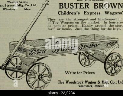 Hardware merchandising Januar-März 1911. HERCULES die Besten Schiebefenster kaufen. Marke Star Baumwoll Seil Star Marke Gotton Wäscheleine Marke Star Baumwolle Garn für Verkauf durch alle Großhändler eine ALL-YE AR ROUN D VERKÄUFER! Western AgentsJas. Stewart Mfg. Co., Ltd Winnipeg Menschen. Verkaufen Sie BUSTER BROWN Kinder Express Wagen? Sie sind die stärksten und handsomest lineof Spielzeug Wagen auf dem Markt. In vier sizesat beliebte Preise. Praktisch, um den Speicher, Bauernhof oder zu Hause. Nur die Sache für die hoys.. Die Woodstock Wagen & Mfg. Co., Ltd., Woodstock, ONTARIO> U HARDWARE- UND METALL kondensiert oder möchten Ad Stockfoto
