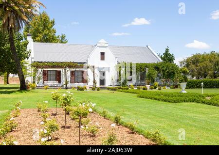 De Wetshof Wine Estate, Robertson Valley, Route 62, Western Cape Winelands, Boland, Südafrika, kap-holländische Architektur Homestead Stockfoto