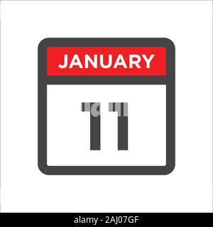 Januar 11 Symbol Kalender w Tag des Monats Stock Vektor