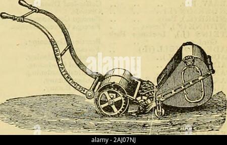 Die Gärtner' Chronik: Eine wöchentliche Illustrierte Zeitschrift über Gartenbau und verwandte Themen. SOCIETYS ZEIGEN, South Kensington, London,^ Jitne 3 bis 7, 1881. Eine silberne Medaille, die erste und höchste PRIZEof die über der Gesellschaft, wurde zu den Grüns Patent ** Silens Messor Rasenmäher, AN DER OBEN GENANNTEN AUSSTELLUNG ausgezeichnet. Die yournal der Gartenbau Juni 9 sagt: MOWINGMACHINES. - Die Richter arbeiten in dieser Klasse von acht Ausstellern, die eine Numher von Maschinen, war kein Ruheposten, forspecial Vorteile in der einen oder anderen Form wurden für eachkind des Mähers behauptet; und es kann sicher gesagt werden, dass alle Waren goodand hat Stockfoto