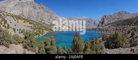 Türkisfarbenen Alaudin See in Fann Berge - Tadschikistan - Asien Stockfoto