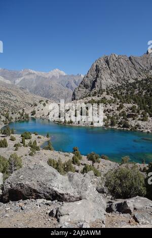 Türkisfarbenen Alaudin See in Fann Berge - Tadschikistan - Asien Stockfoto