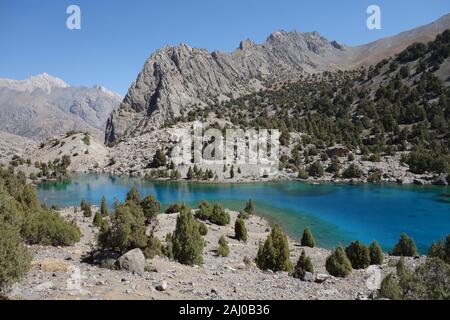 Türkisfarbenen Alaudin See in Fann Berge - Tadschikistan - Asien Stockfoto