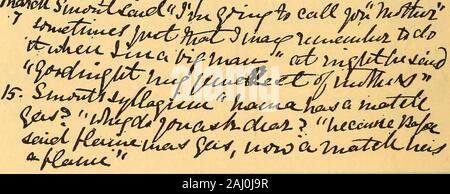 Stevenson's Baby Buch; wird der Datensatz der Sprüche und Taten von Robert Louis Balfour Stevenson, Sohn von Thomas Stevenson, C.e und Margaret Isabella Balfour oder Stevenson. , VS 1 ±±. &Gt; * ys? W £ Gebühr*, c^t^ ttat. 32 c&c^U4^^ tileC uns lHz £ £ Cay 7 fti**^ hJQ QfJUlfi S^^^^^^^S ic J^^^^^^^l^^* xi,^^ ^-^** - ^^c - wenn l&lt; £ Abl. C*u^c: CJh^ Gc ^ftM^% uMi&lt; r*y Toot. Stockfoto