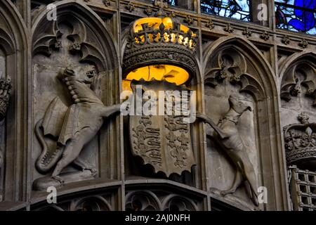 Kings College Chapel Außen Details Stockfoto