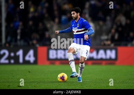 Genua, Italien. 18 Dezember, 2019: Mehdi Leris von UC Sampdoria in Aktion während der Serie ein Fußballspiel zwischen UC Sampdoria und Juventus Turin. FC Juventus gewann 2-1 über UC Sampdoria. Credit: Nicolò Campo/Alamy leben Nachrichten Stockfoto