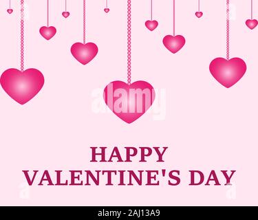 Valentinstag Banner hängen an Ketten Stock Vektor