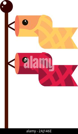 Carp streamer Kultur Traditionelle Japan Symbol Vektor illustration Stock Vektor