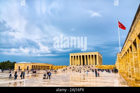 Das Mausoleum Anitkabir, das Mausoleum von Mustafa Kemal Atatürk in Ankara, Türkei Stockfoto