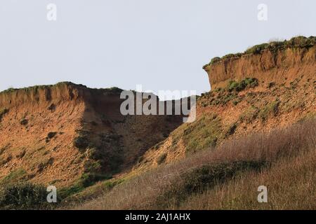 Die Erosion der Küsten auf hordle Klippe, 24. Dezember 2019 Lymington, Hampshire, Großbritannien Stockfoto