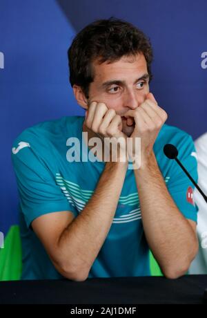 Perth, Australien. 2. Januar 2020; RAC Arena, Perth, Western Australia, Australien; ATP-Cup Team Pressekonferenzen, Spanien; Albert Ramos-Vinolas Spaniens an den Mannschaften Pressekonferenzen - Editorial Guthaben verwenden: Aktion Plus Sport Bilder/Alamy leben Nachrichten Stockfoto
