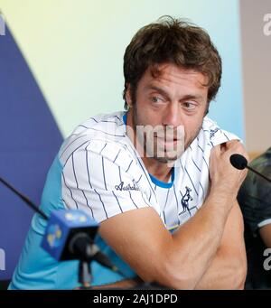 Perth, Australien. 2. Januar 2020; RAC Arena, Perth, Western Australia, Australien; ATP-Cup Team Pressekonferenzen, Spanien; Paolo Lorenzi von Italien spricht an der Mannschaften Pressekonferenz - Redaktionelle Verwendung Credit: Aktion Plus Sport Bilder/Alamy leben Nachrichten Stockfoto