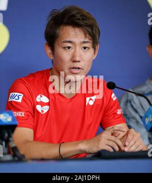 Perth, Australien. 2. Januar 2020; RAC Arena, Perth, Western Australia, Australien; ATP-Cup Team Pressekonferenzen, Japan; Yoshihito Nishioka von Japan spricht an der team Pressekonferenz - Redaktionelle Verwendung Credit: Aktion Plus Sport Bilder/Alamy leben Nachrichten Stockfoto
