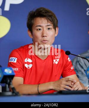 Perth, Australien. 2. Januar 2020; RAC Arena, Perth, Western Australia, Australien; ATP-Cup Team Pressekonferenzen, Japan; Yoshihito Nishioka von Japan spricht an der team Pressekonferenz - Redaktionelle Verwendung Credit: Aktion Plus Sport Bilder/Alamy leben Nachrichten Stockfoto