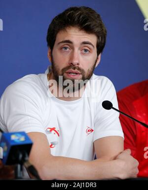 Perth, Australien. 2. Januar 2020; RAC Arena, Perth, Western Australia, Australien; ATP-Cup Team Pressekonferenzen, Spanien; Nikoloz Basilashvili von Georgien spricht mit der Presse Team Presse Konferenzen - Redaktionelle Verwendung Credit: Aktion Plus Sport Bilder/Alamy leben Nachrichten Stockfoto