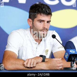 Perth, Australien. 2. Januar 2020; RAC Arena, Perth, Western Australia, Australien; ATP-Cup Team Pressekonferenzen, Spanien; Simone BOLELLI von Italien spricht an der Mannschaften Pressekonferenz - Redaktionelle Verwendung Credit: Aktion Plus Sport Bilder/Alamy leben Nachrichten Stockfoto