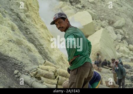 Ijen Vulkan, Ost Java, Indonesien. 11/12/19. Stockfoto