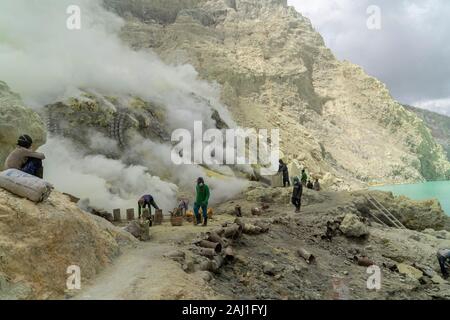 Ijen Vulkan, Ost Java, Indonesien. 11/12/19. Stockfoto