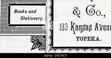 Radge's Topeka city Verzeichnis: Shawnee County Steuerzahler und eine amtliche Liste der Postämter von Kansas. rgrajggfgggfgggg. ELtLAM 183 I^ein $ AVenus, Bilder, Frames, &c. [^ (^ (^^Q^ QjJ QyQ (Il] gJ2f | fi] j  Stockfoto