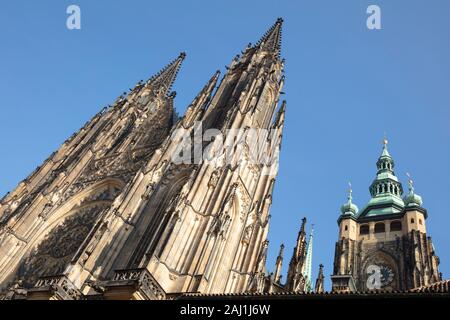 St. Veits Dom, die Prager Burg, Prag, Böhmen, Tschechien, Europa Stockfoto