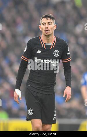 1. Januar 2020, American Express Gemeinschaft Stadium, Brighton und Hove, England; Premier League, Brighton und Hove Albion v Chelsea: jorginho (5) der FC Chelsea Credit: Phil Westlake/News Bilder Stockfoto