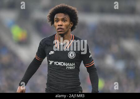 1. Januar 2020, American Express Gemeinschaft Stadium, Brighton und Hove, England; Premier League, Brighton und Hove Albion v Chelsea: William (10) des FC Chelsea Credit: Phil Westlake/News Bilder Stockfoto