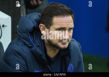 1. Januar 2020, American Express Gemeinschaft Stadium, Brighton und Hove, England; Premier League, Brighton und Hove Albion v Chelsea: Frank Lampard Manager des FC Chelsea Credit: Phil Westlake/News Bilder Stockfoto