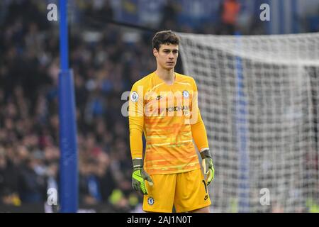 1. Januar 2020, American Express Gemeinschaft Stadium, Brighton und Hove, England; Premier League, Brighton und Hove Albion v Chelsea: Kepa Arrizabalaga (1) der FC Chelsea Credit: Phil Westlake/News Bilder Stockfoto