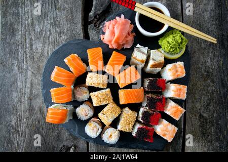 Big sushi Set Stockfoto