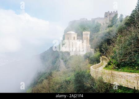 Venus Schloss, Erice, Sizilien, Italien, Europa Stockfoto