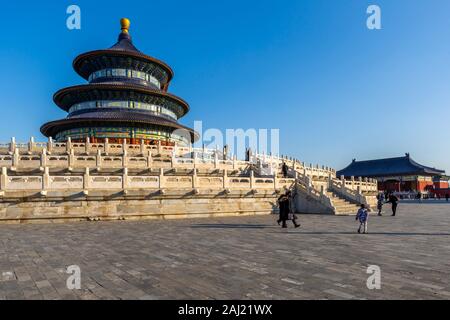 Die "Halle des Gebetes für eine gute Ernte in den Tempel des Himmels, UNESCO, Peking, Volksrepublik China, Asien Stockfoto