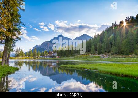 See Anturno, UNESCO, Provinz von Belluno, Misurina, Auronzo di Cadore, Venetien, Italien, Europa Stockfoto