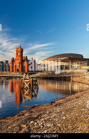 Bucht von Cardiff, Cardiff, Wales, Vereinigtes Königreich, Europa Stockfoto