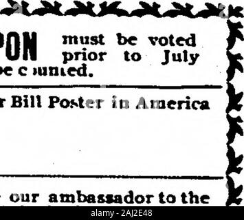 Billboard (Jul-Dec 1898). F. Filbrick Fred. W. Jenks F. S. Ketelson J. C. Fockelinan W. S. Fay C.H.Griebel, Jr H. G. Wilshire Geo. H. in der bubb Chas. Bryan Sam Pratt erinnern Sie sich - die Umfragen bei noonon Samstag, Juli s. Der Anzeigentafel wird themost beliebte Bill Poster in Amerika zu senden an - der Konvent der Britischen Bill Poster, die in Dublin, Irland gehalten wird dazu neigen, nextAugust. Er wird ein Botschafter ap vom Handwerk im großen hingewiesen. Pacific Coast Plakatkleber und inremote Abschnitte von Kanada wird Sie erneut, dass Sie am besten Mail theirvotes genau an dem Tag, an dem sie dieses Problem erhalten Stockfoto