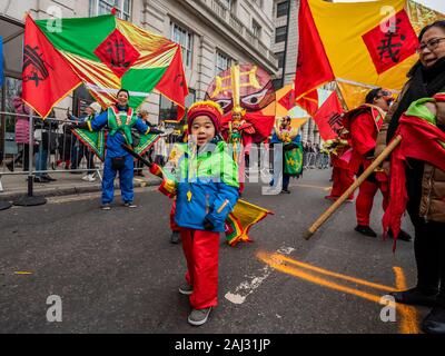 Der Londoner New Year Day Parade markiert den Beginn des neuen Jahres 2020. Stockfoto