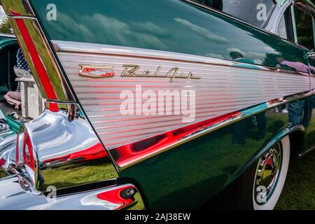 Klassischer Vintage Chevrolet Bel Air auf der Show Stockfoto