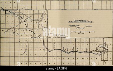 Zeitschrift für Strom, Strom und Gas. St. Paul. Die letztgenannten Unternehmen bereits für powerfor den Betrieb von elektrischen Züge von Harlowton, Mon abgeschlossen hat - Tana, Avery, Idaho, eine Entfernung von 440 Meilen. Die maximale Krümmung auf dem System (20 Grad, 285 ft. Radius) Auftritt auf der Butte Hill. Auf diesem Teil von Theroad, gibt es eine mittlere Krümmung von 6 bis 10 Grad. Thelocomotives sind mit ausreichender Flexibilität acurve von 31 Grad (180 m Radius) mit niedriger Geschwindigkeit zu nehmen. Verdichtete Informationen der Fracht Bewegung. Westen gebunden. Osten gebunden. Butte Butte Hill Main Schmelzer Smelte Stockfoto