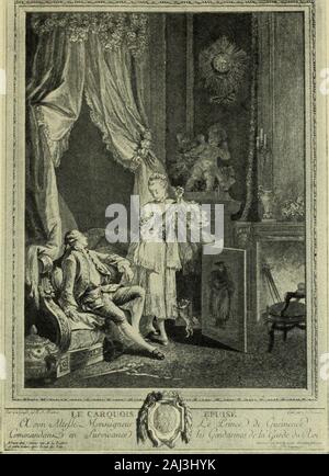 Fragonard, Moreau le Jeune und Französischen Graveure, etchers und Illustratoren der späteren XVIII Jahrhundert. XXXVI. PIERRE ANTOINE BAUDOUIN. LE CARQUOIS EPUISE. GRAVIERT VON NICOLAS DELAUNAY. XXXVII. PIERRE ANTOINE BAUDOUIN. LENLEVEMENT NOC-Turne. Graviert von NICOLAS PONCE N. Ponce, line-Stecher; b. 1746; d. 1831; w. in Paris Stockfoto