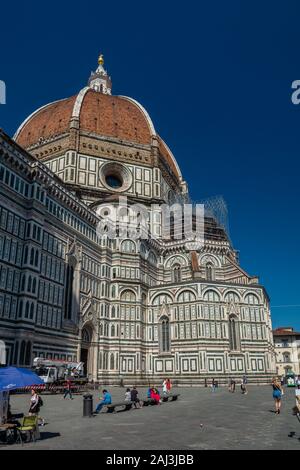 Florenz, Italien - Juni 5, 2019: Die Kathedrale von Santa Maria Del Fiore wurde 1296 im gotischen Stil begonnen, ein Design von Arnolfo di Cambio und war Stockfoto