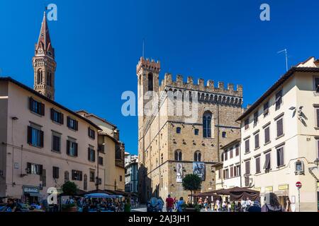 Florenz, Italien - 5. Juni 2019: Das Bargello, auch bekannt als der Palazzo del Bargello, Museo Nazionale del Bargello, Palazzo del Popolo (Palast der Stockfoto