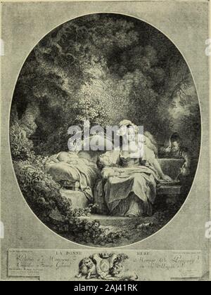 Fragonard, Moreau le Jeune und Französischen Graveure, etchers und Illustratoren der späteren XVIII Jahrhundert. V. Jean Honore Fragonard. LA BONNE BLOSSES. Nicolas Dclaunay ENGRAVEDBY NICOLAS DELAUNAY, linc-cngravcr; b. 1739; d. 1792; w. in Paris. ^ Ja? iL? Vi. JEAN HONORE FRAGONARD. LHEUREUSE F £ C0 NDITE. GRAVIERT VON NICOLAS DELAUNAY/?^C^^c^i^-- ^.- Stockfoto